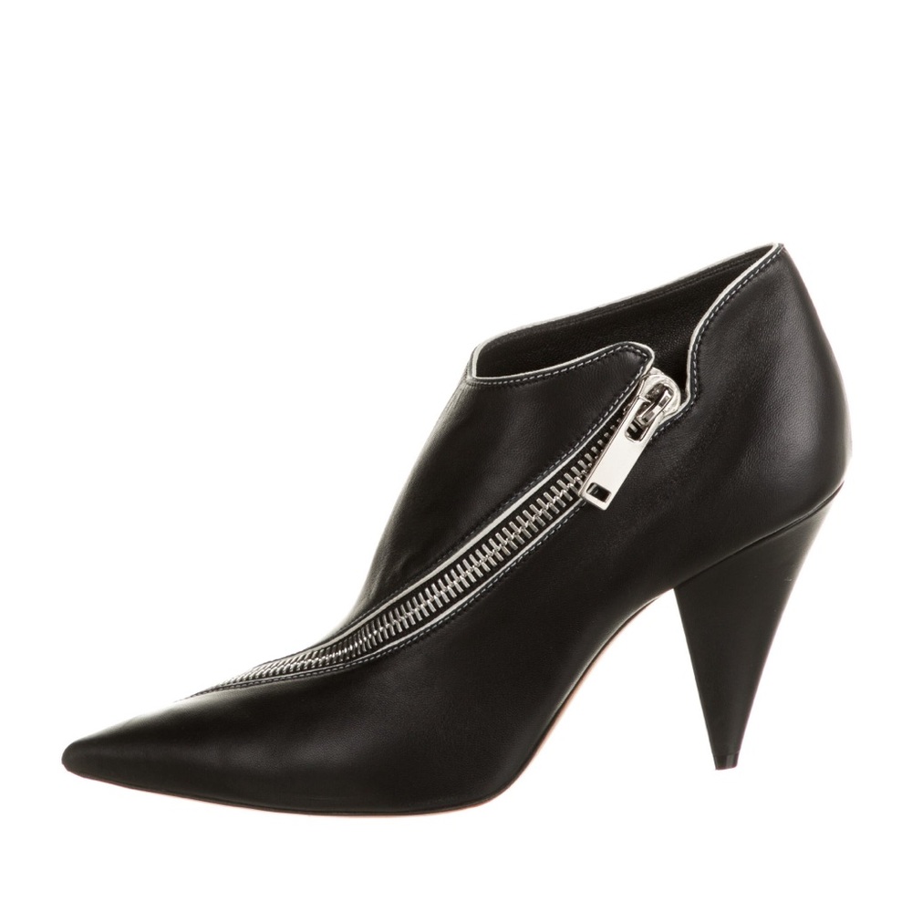 Celine Black Heeled Boots with Asymmetrical Zipper